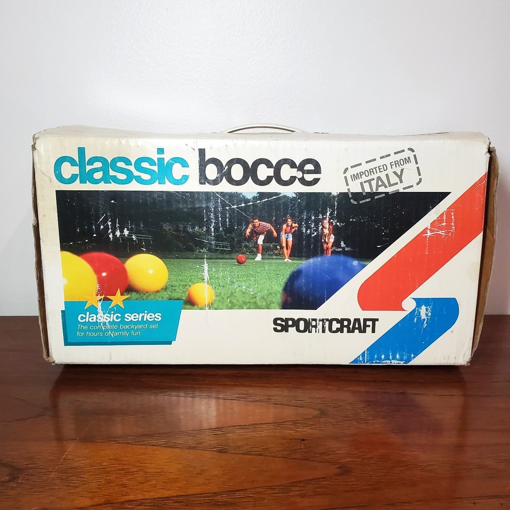 Vintage Sportcraft Classic Series Bocce Ball Set - Made in Italy - Backyard Game